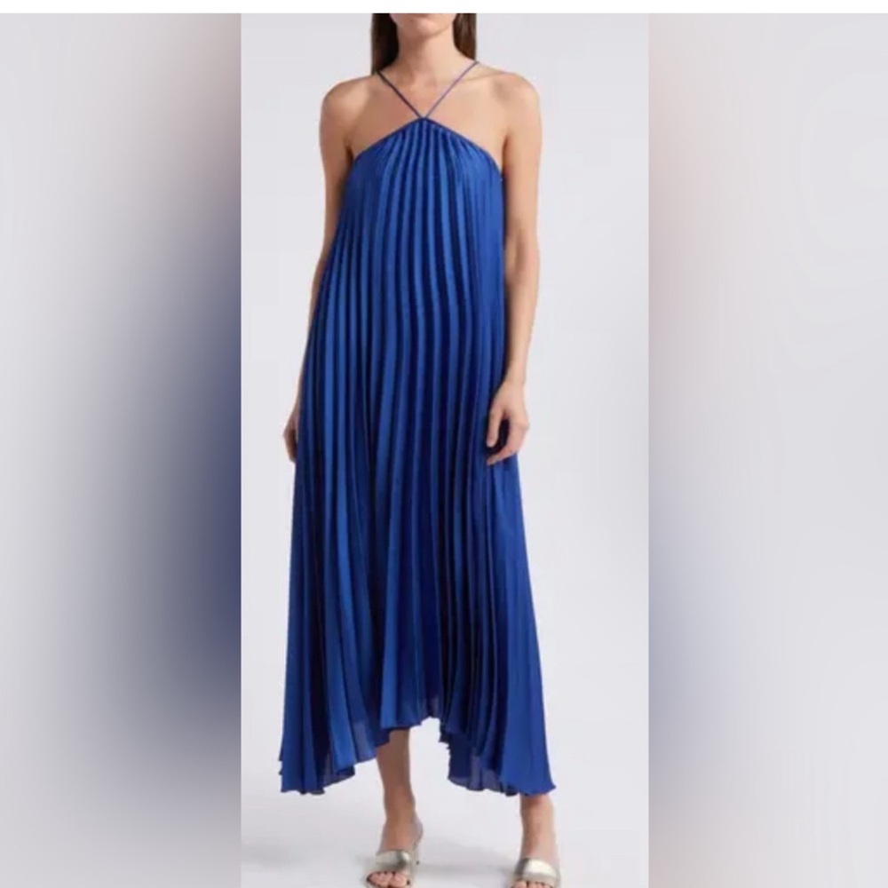 Mango Blue Halter Maxi Dress